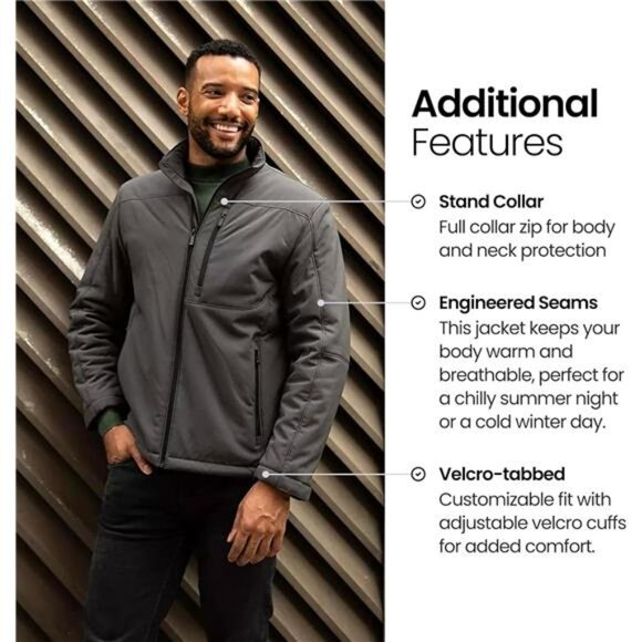 Weatherproof Men's Softshell Jacket – Wind & Water Resistant – Breathable - Picture 5 of 7